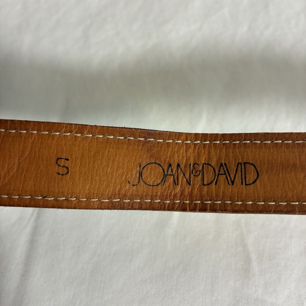VTG Joan & David Belt Small Brown Leather Sculptural Waist Statement Boho 90s - Picture 5 of 11